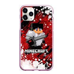 Чехол iPhone 11 Pro матовый Minecraft Майнкрафт, цвет: 3D-розовый