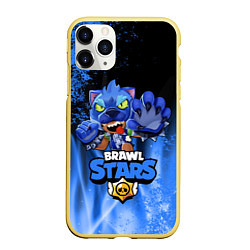 Чехол iPhone 11 Pro матовый Brawl Stars LEON, цвет: 3D-желтый