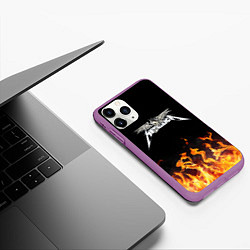 Чехол iPhone 11 Pro матовый Metallica, цвет: 3D-фиолетовый — фото 2