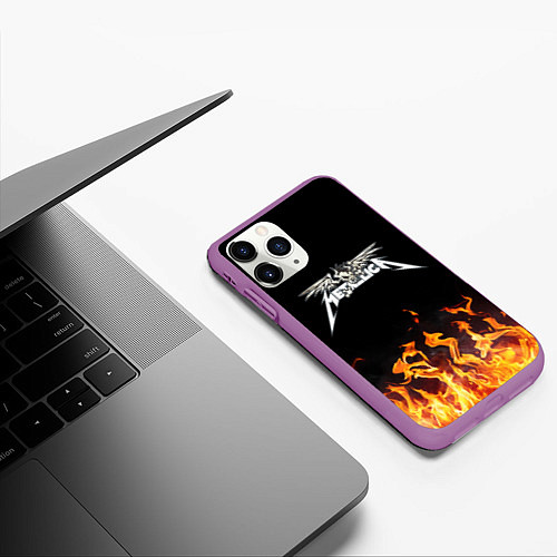 Чехол iPhone 11 Pro матовый Metallica / 3D-Фиолетовый – фото 3