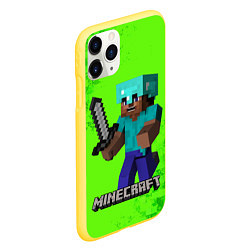 Чехол iPhone 11 Pro матовый MINECRAFT, цвет: 3D-желтый — фото 2