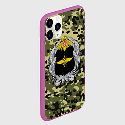 Чехол iPhone 11 Pro матовый Войска связи, цвет: 3D-фиолетовый — фото 2