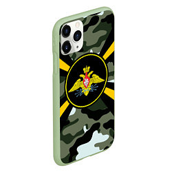 Чехол iPhone 11 Pro матовый Войска связи, цвет: 3D-салатовый — фото 2