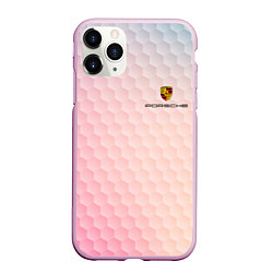 Чехол iPhone 11 Pro матовый PORSCHE, цвет: 3D-розовый