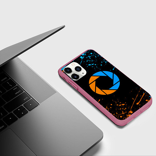 Чехол iPhone 11 Pro матовый PORTAL / 3D-Малиновый – фото 3