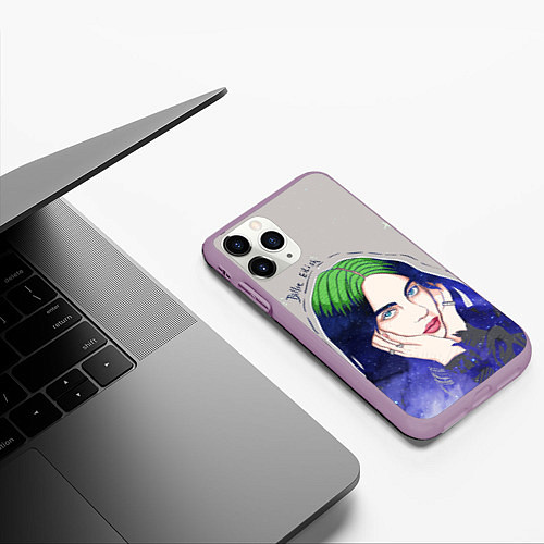 Чехол iPhone 11 Pro матовый BILLIE EILISH / 3D-Сиреневый – фото 3