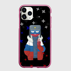 Чехол iPhone 11 Pro матовый CountryHumans, цвет: 3D-малиновый