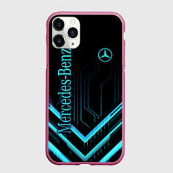 Чехол iPhone 11 Pro матовый Mercedes-Benz, цвет: 3D-малиновый