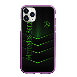 Чехол iPhone 11 Pro матовый Mercedes-Benz, цвет: 3D-фиолетовый