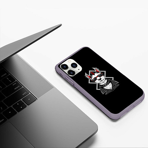 Чехол iPhone 11 Pro матовый Lama / 3D-Серый – фото 3