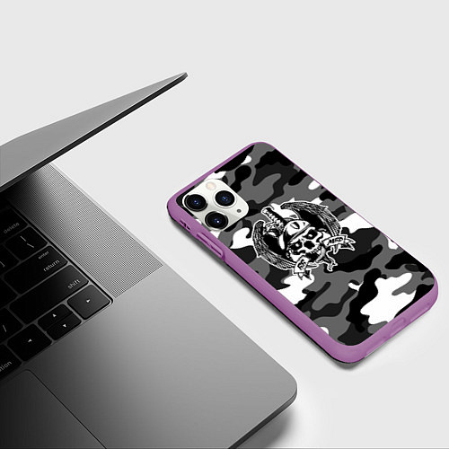 Чехол iPhone 11 Pro матовый ВВ МВД / 3D-Фиолетовый – фото 3