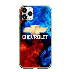 Чехол iPhone 11 Pro матовый CHEVROLET, цвет: 3D-салатовый