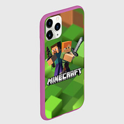 Чехол iPhone 11 Pro матовый MINECRAFT, цвет: 3D-фиолетовый — фото 2