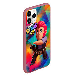 Чехол iPhone 11 Pro матовый Brawl Stars Colt Кольт, цвет: 3D-малиновый — фото 2