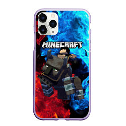 Чехол iPhone 11 Pro матовый Minecraft Майнкрафт, цвет: 3D-светло-сиреневый