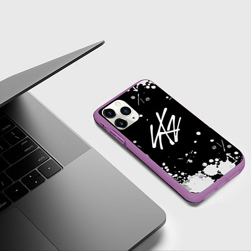 Чехол iPhone 11 Pro матовый Stray Kids / 3D-Фиолетовый – фото 3