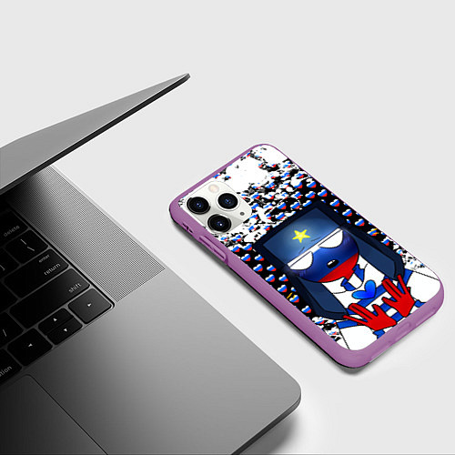 Чехол iPhone 11 Pro матовый CountryHumans / 3D-Фиолетовый – фото 3