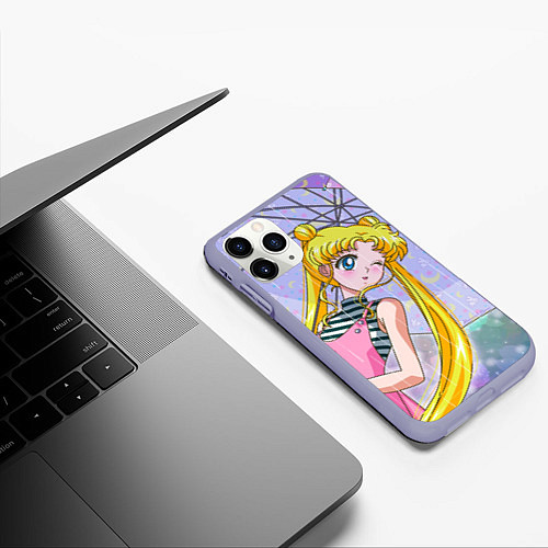 Чехол iPhone 11 Pro матовый Sailor Moon / 3D-Светло-сиреневый – фото 3