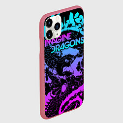 Чехол iPhone 11 Pro матовый Imagine Dragons, цвет: 3D-малиновый — фото 2