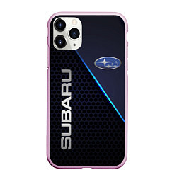 Чехол iPhone 11 Pro матовый SUBARU, цвет: 3D-розовый