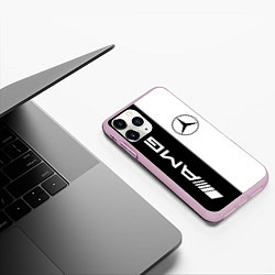 Чехол iPhone 11 Pro матовый MERCEDES AMG, цвет: 3D-розовый — фото 2