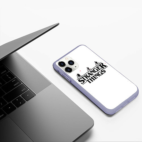 Чехол iPhone 11 Pro матовый STRANGER THINGS / 3D-Светло-сиреневый – фото 3