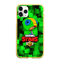 Чехол iPhone 11 Pro матовый BRAWL STARS LEON, цвет: 3D-желтый