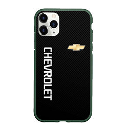 Чехол iPhone 11 Pro матовый Chevrolet, цвет: 3D-темно-зеленый