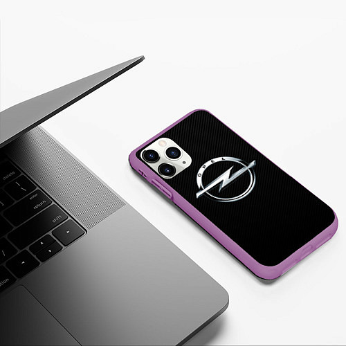 Чехол iPhone 11 Pro матовый Opel / 3D-Фиолетовый – фото 3