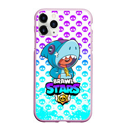 Чехол iPhone 11 Pro матовый Brawl stars leon shark