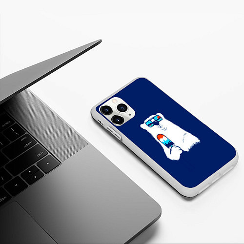 Чехол iPhone 11 Pro матовый Мишка / 3D-Белый – фото 3
