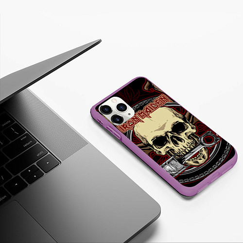 Чехол iPhone 11 Pro матовый Iron Maiden / 3D-Фиолетовый – фото 3