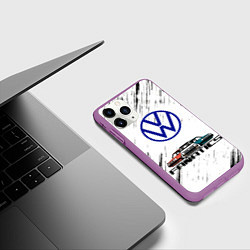 Чехол iPhone 11 Pro матовый Volkswagen, цвет: 3D-фиолетовый — фото 2