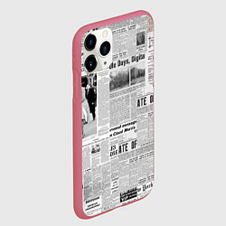 Чехол iPhone 11 Pro матовый Газета Newspaper, цвет: 3D-малиновый — фото 2