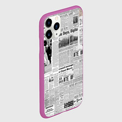 Чехол iPhone 11 Pro матовый Газета Newspaper, цвет: 3D-фиолетовый — фото 2