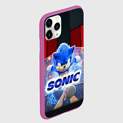 Чехол iPhone 11 Pro матовый Соник 2020, цвет: 3D-фиолетовый — фото 2