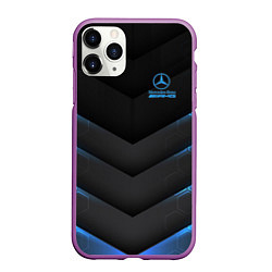 Чехол iPhone 11 Pro матовый Mercedes-AMG, цвет: 3D-фиолетовый