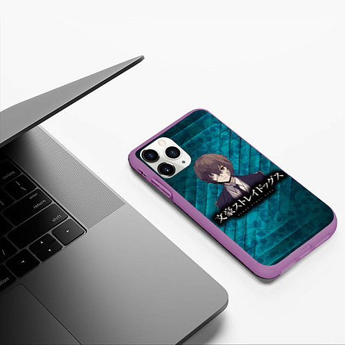 Чехол iPhone 11 Pro матовый Bungou Stray Dogs / 3D-Фиолетовый – фото 3