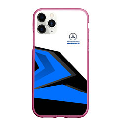 Чехол iPhone 11 Pro матовый Mercedes-AMG, цвет: 3D-малиновый