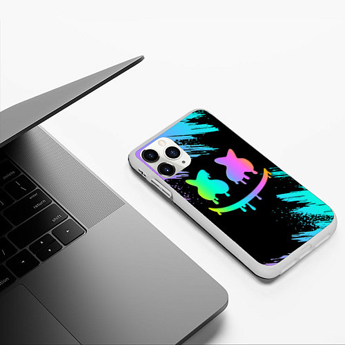 Чехол iPhone 11 Pro матовый Marshmello / 3D-Белый – фото 3