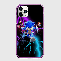 Чехол iPhone 11 Pro матовый SONIC, цвет: 3D-фиолетовый