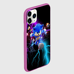 Чехол iPhone 11 Pro матовый SONIC, цвет: 3D-фиолетовый — фото 2