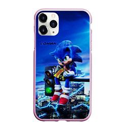 Чехол iPhone 11 Pro матовый SONIC, цвет: 3D-розовый