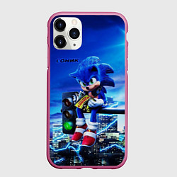 Чехол iPhone 11 Pro матовый SONIC, цвет: 3D-малиновый