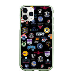 Чехол iPhone 11 Pro матовый NBA Pattern, цвет: 3D-салатовый