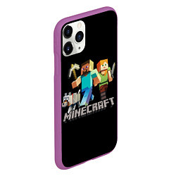 Чехол iPhone 11 Pro матовый MINECRAFT, цвет: 3D-фиолетовый — фото 2