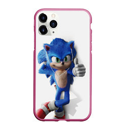 Чехол iPhone 11 Pro матовый SONIC, цвет: 3D-малиновый