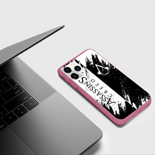 Чехол iPhone 11 Pro матовый ASSASSIN'S CREED / 3D-Малиновый – фото 3