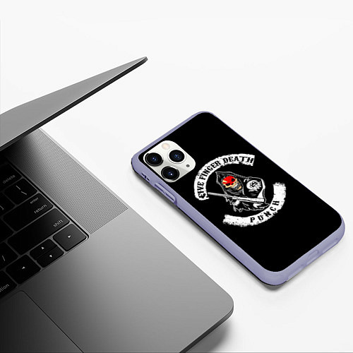 Чехол iPhone 11 Pro матовый Five Finger Death Punch / 3D-Светло-сиреневый – фото 3