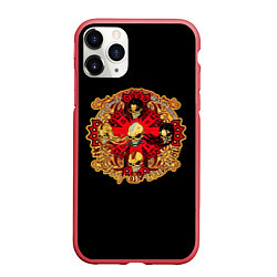 Чехол iPhone 11 Pro матовый Five Finger Death Punch, цвет: 3D-красный